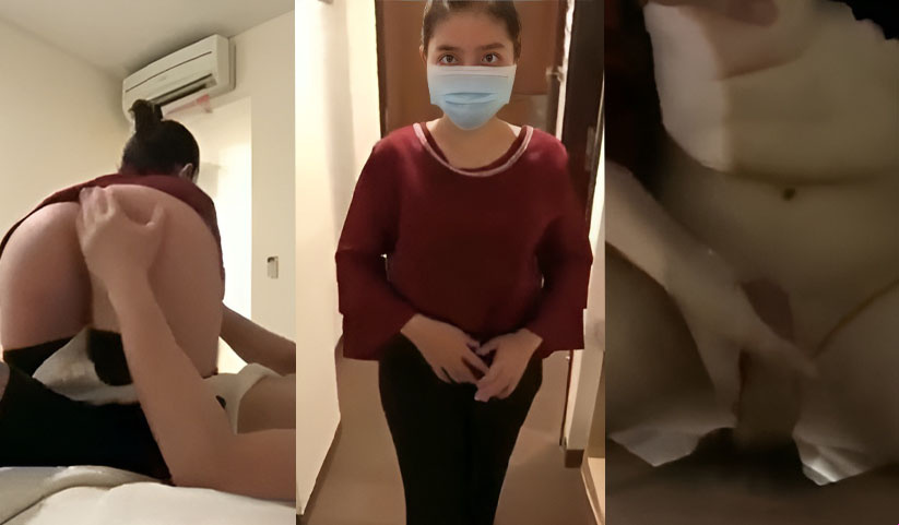 La niña se mostró tímida por primera vez al recibir un masaje.